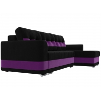 Угловой диван Честер микровельвет (черный/фиолетовый)  - Изображение 2